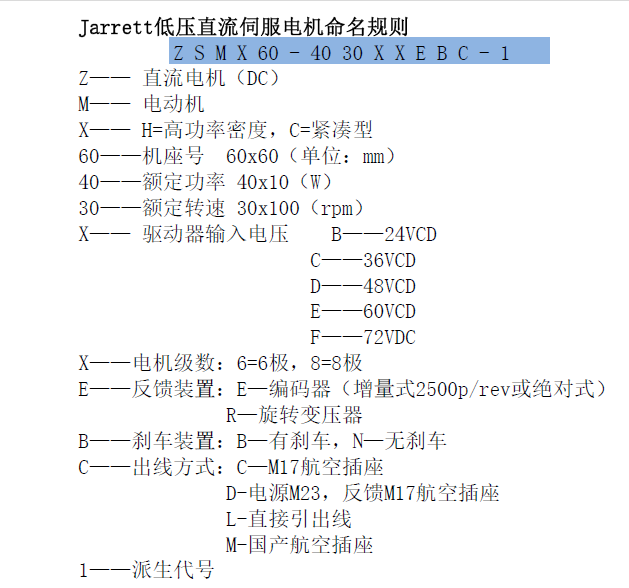 Jarrett直流伺服电机